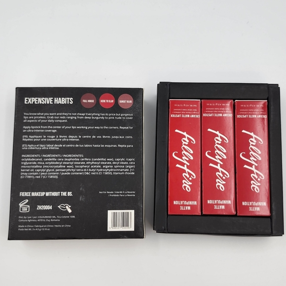 Fully Fire Matte Manipulation Lipstick Trio NIB - Picture 3 of 7